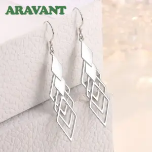 Geometric Sterling Silver Drop Earrings 8 S48b74509b4a248c2bb54830a122d56fcs