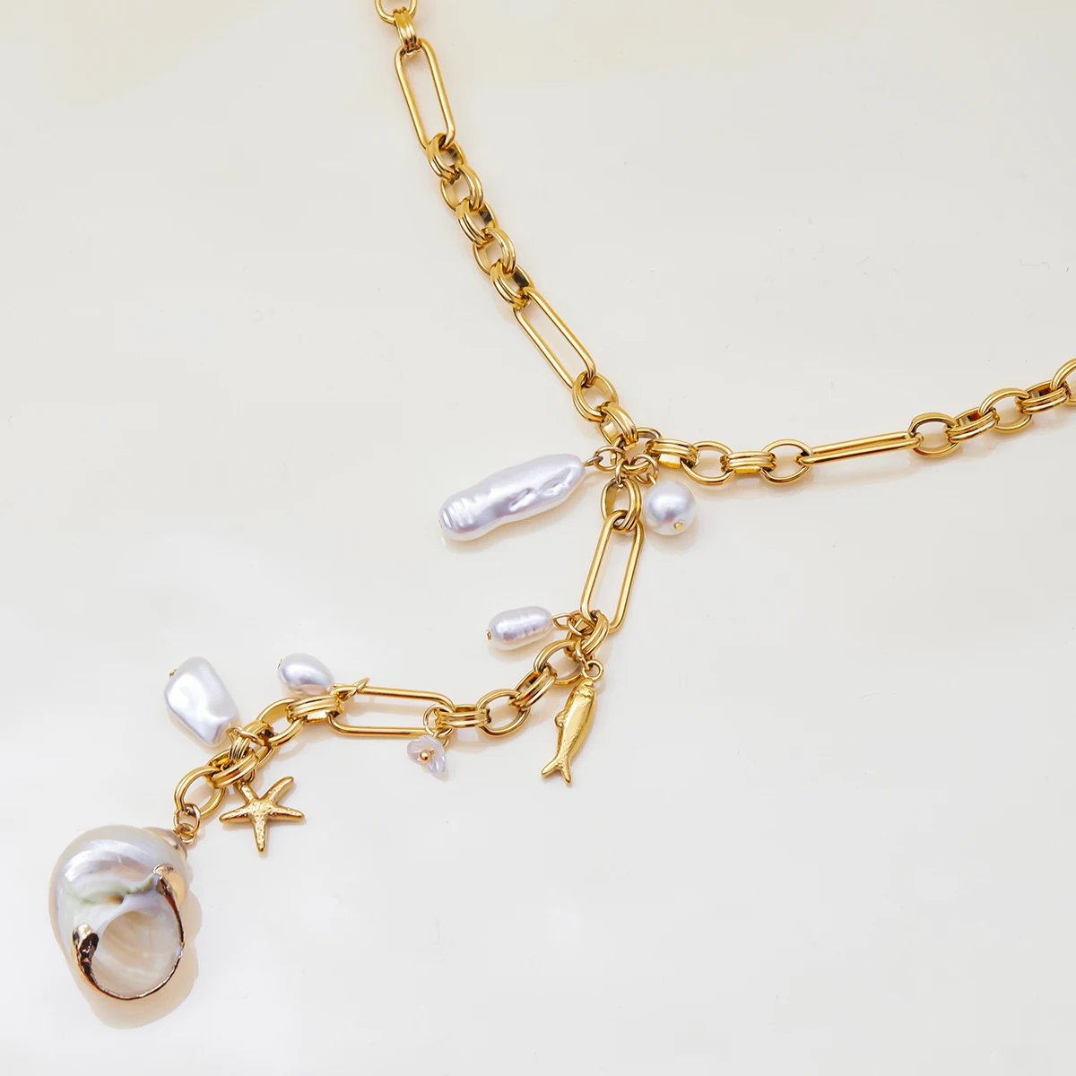 Ocean Wind Gold-Color Stainless Steel Necklace 4 Ocean Wind Gold-Color Stainless Steel Necklace - Image 4