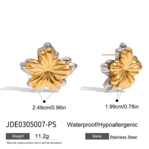 Gold-Proof Stainless Steel Flower Stud Earrings 13 S49010746fbd1422ba2ffb50efb1ef6cew