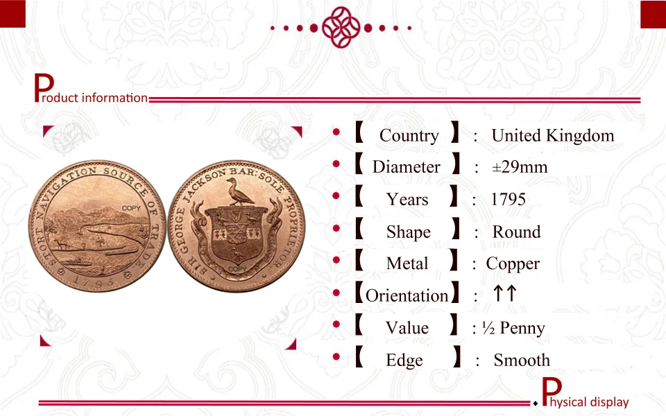 Vintage UK 1795 Half Penny Replica Coin 6 Vintage UK 1795 Half Penny Replica Coin - Image 6