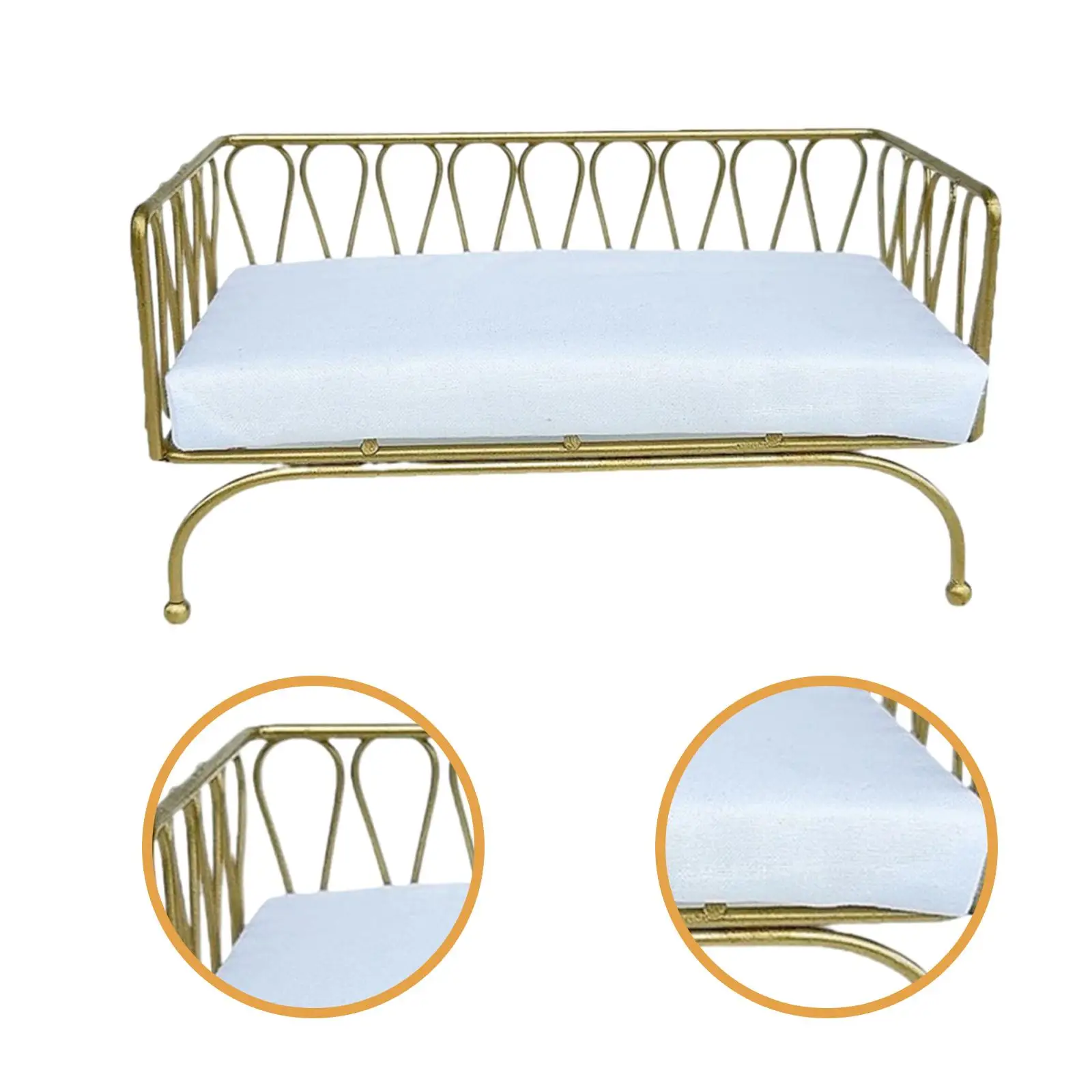 Miniature Metal Dollhouse Sofa for Collectors 5 Miniature Metal Dollhouse Sofa for Collectors - Image 5