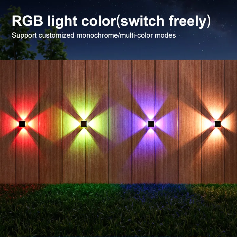 Modern RGB Solar Wall Light for Outdoors 4 Modern RGB Solar Wall Light for Outdoors - Image 4