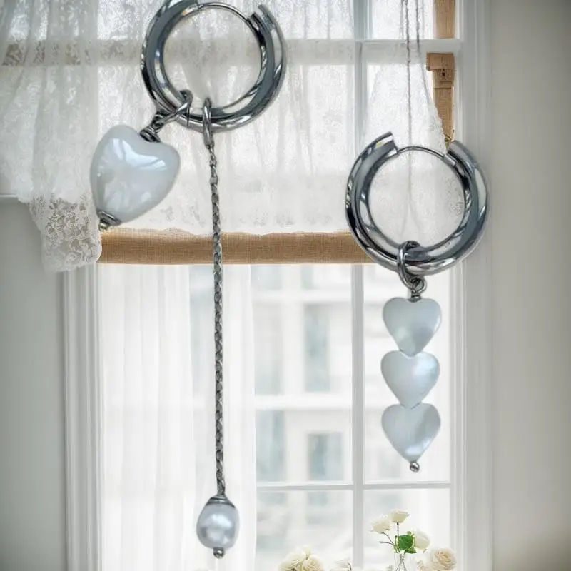 Geometric Heart Earrings for Women 4 Geometric Heart Earrings for Women - Image 4