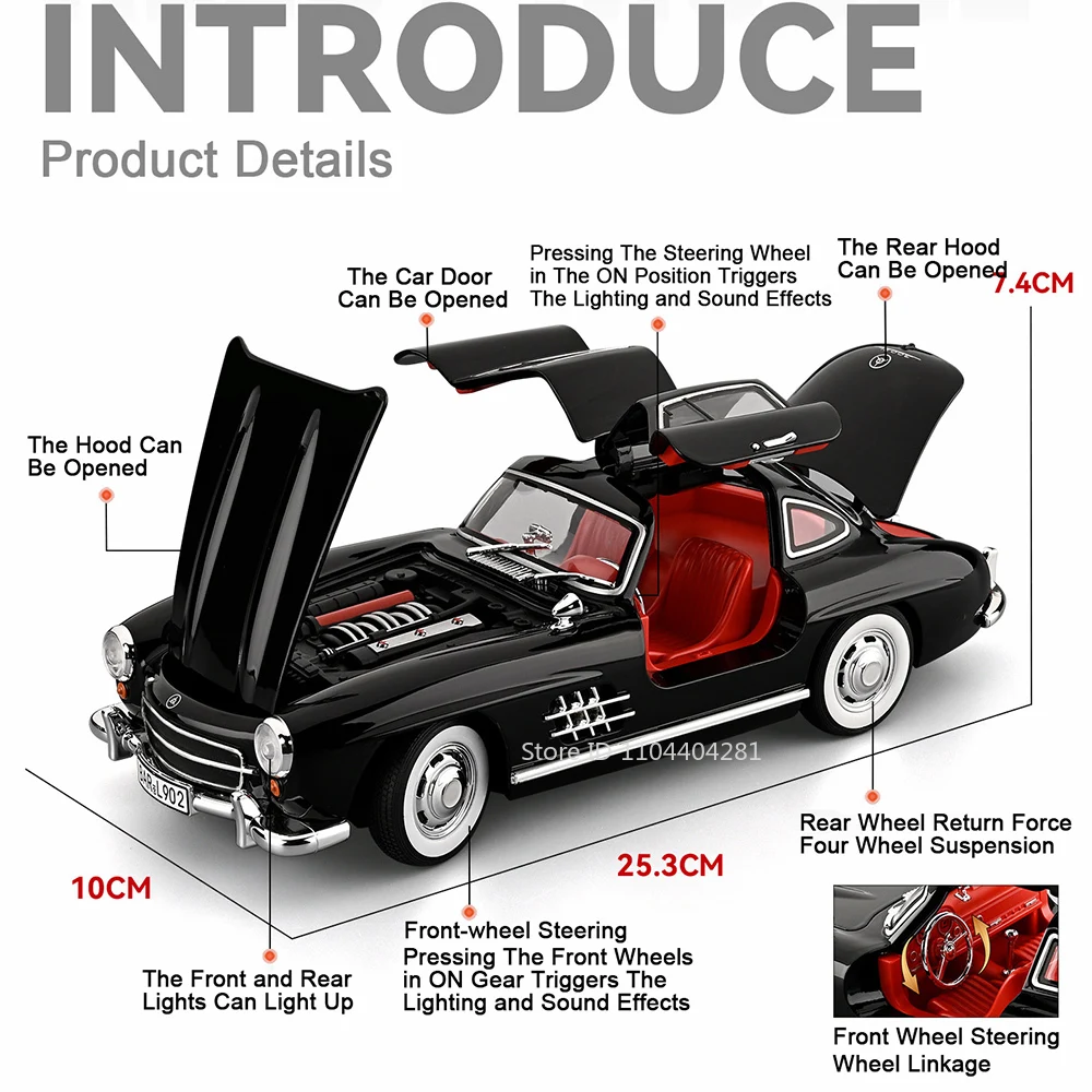 1:18 Mercedes-Benz 300SL Diecast Model 2 1:18 Mercedes-Benz 300SL Diecast Model - Image 2