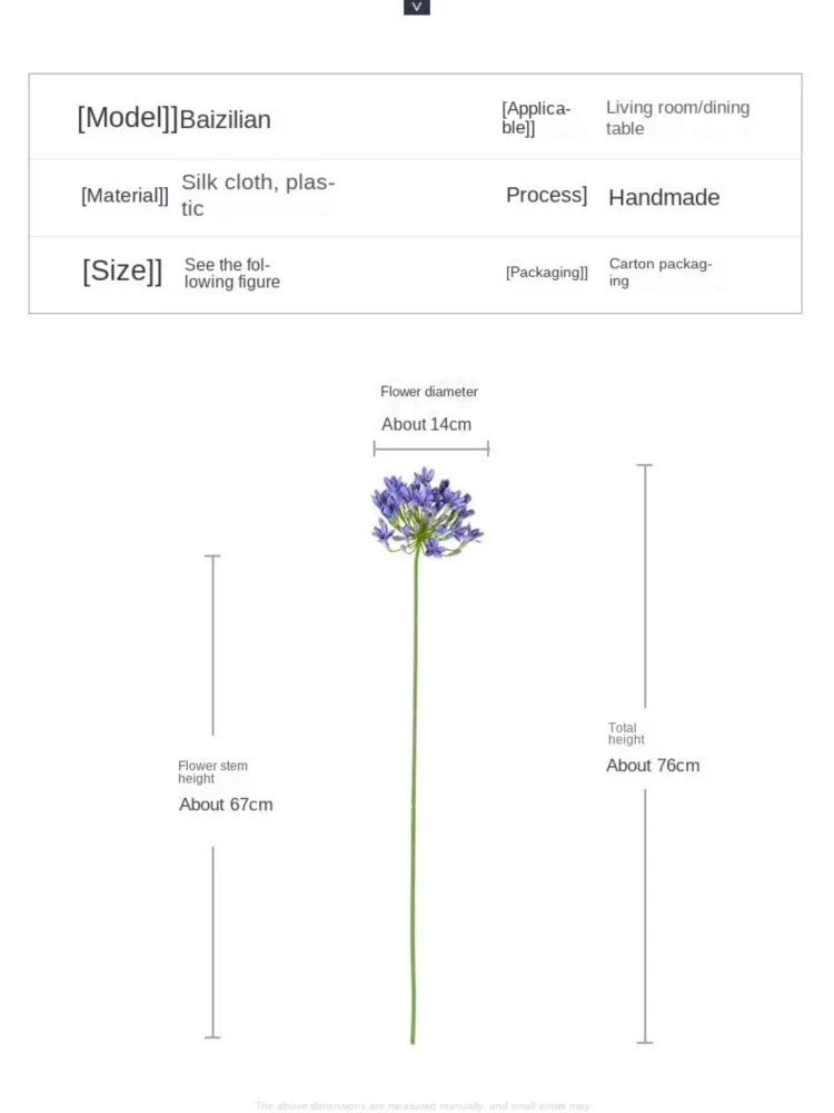 Luxury Artificial African Agapanthus Branch in Vivid Colors 6 Luxury Artificial African Agapanthus Branch in Vivid Colors - Image 6