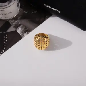 Bold Stainless Steel Gold Women's Ring 12 S498cad20f01c4052a0564735fb18dcfeg