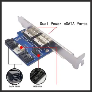 Blue SATA Expansion Card with eSATA & USB 2.0 7 S49a4587c46c64fad8f7488590b904becT