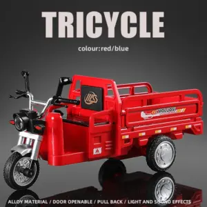 Bright Red Diecast Tricycle Model Collection 9 S49a549002c824b949a115dfdceb7b0f1H