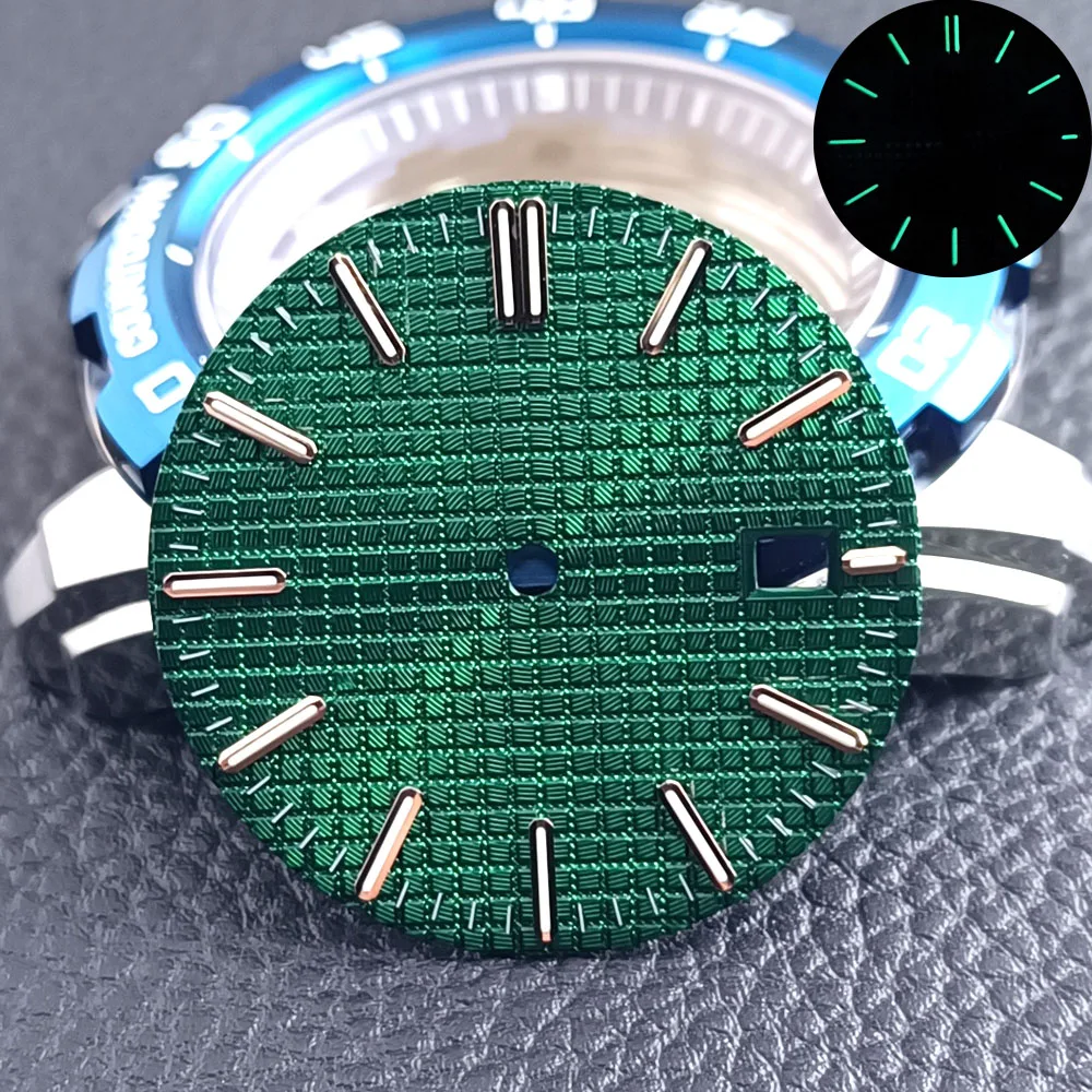 31.8MM Green Textured Watch Dial for NH35/NH36 9 31.8MM Green Textured Watch Dial for NH35/NH36 - Image 9