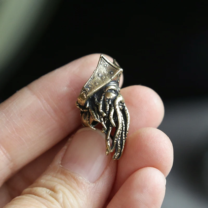 Brass Pirate Octopus Face Knife Bead 4 Brass Pirate Octopus Face Knife Bead - Image 4