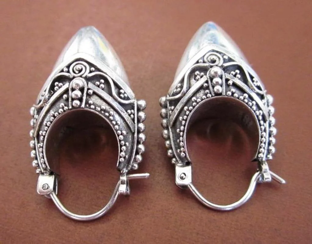Silver Filigree Drop Earrings for Women 3 Silver Filigree Drop Earrings for Women - Image 3