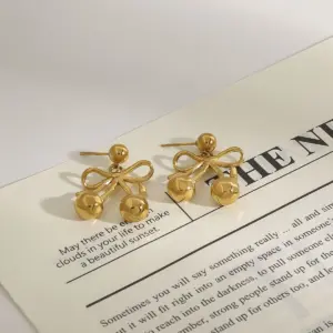 Gold Stainless Steel Cherry Earrings JDE0111022 10 S4a4b83af217b4e7c8b5f874de91ec5c34