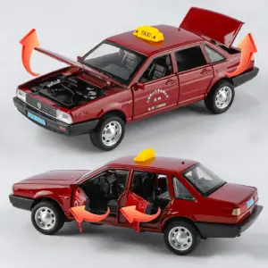 Red Volkswagen Santana Taxi diecast model 1:32 scale 13 S4a85a77061ca4792b1358a974eee58b73