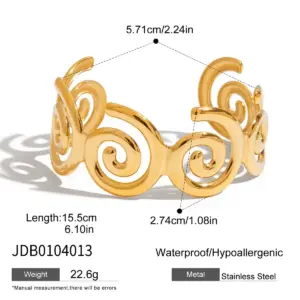 Gold Stainless Steel Spiral Cuff Bracelet 13 S4a94371743d4499080fb84b24f88f2376