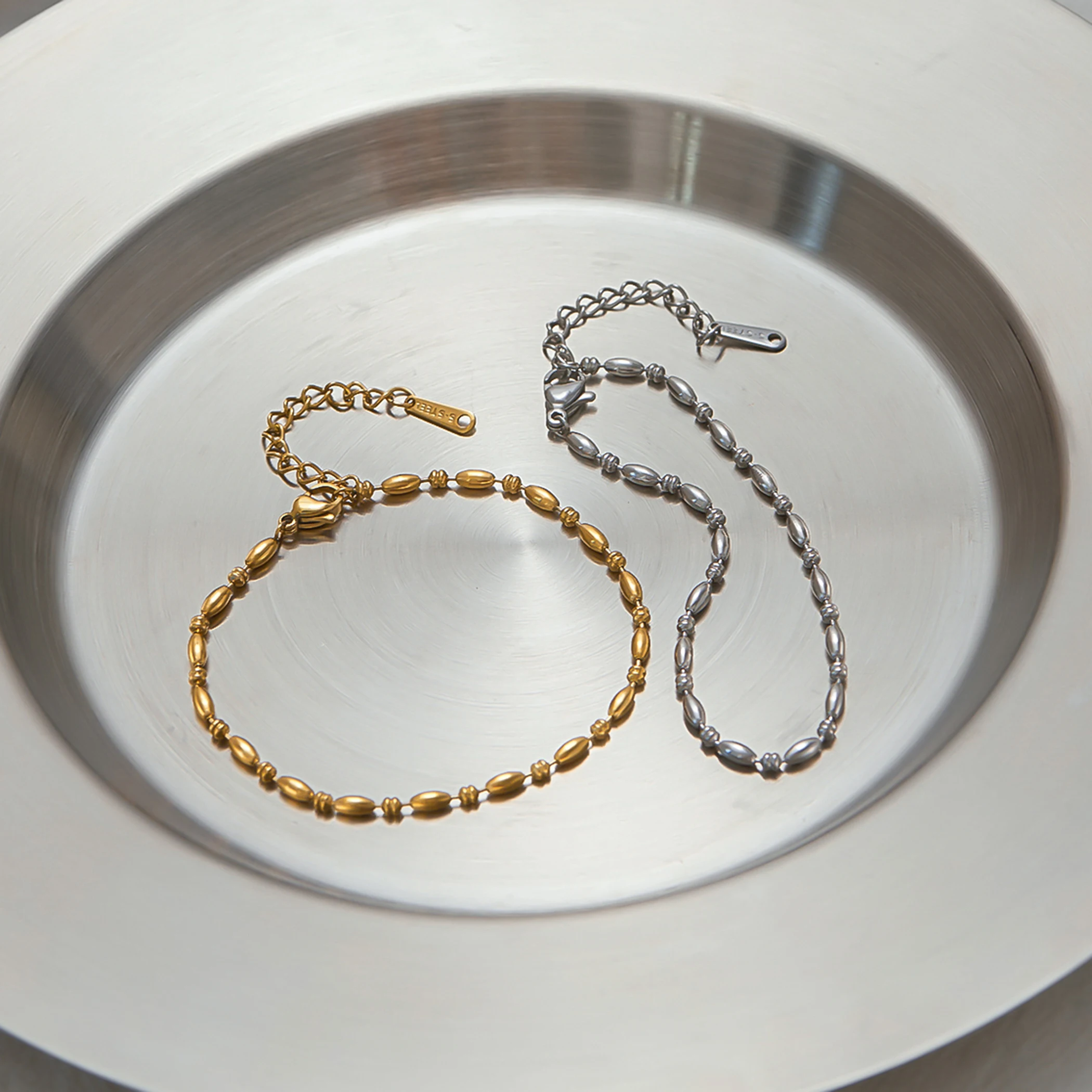 Stainless Steel Women's Gold Elliptical Bracelet 6 Stainless Steel Women's Gold Elliptical Bracelet - Image 6