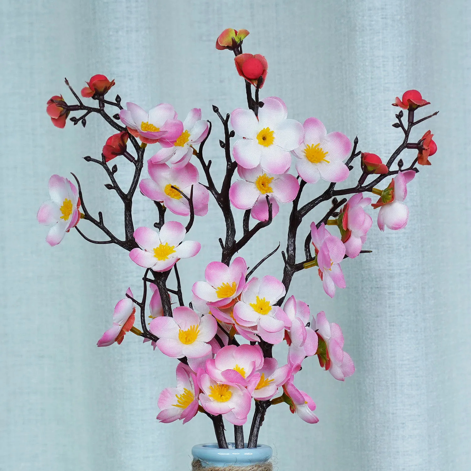 Artificial Plum Blossom Arrangement - 30cm Set 3 Artificial Plum Blossom Arrangement - 30cm Set - Image 3