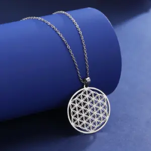 Flower of Life Pendant Necklace in Silver or Gold 12 S4af58a143d324f879c95708e9fab274bZ