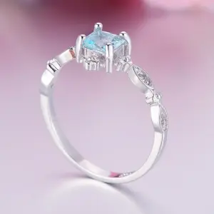 Blue Cubic Zirconia Geometric Ring for Women 7 S4b4eb0ac8606402a95e741b8696a7bef9