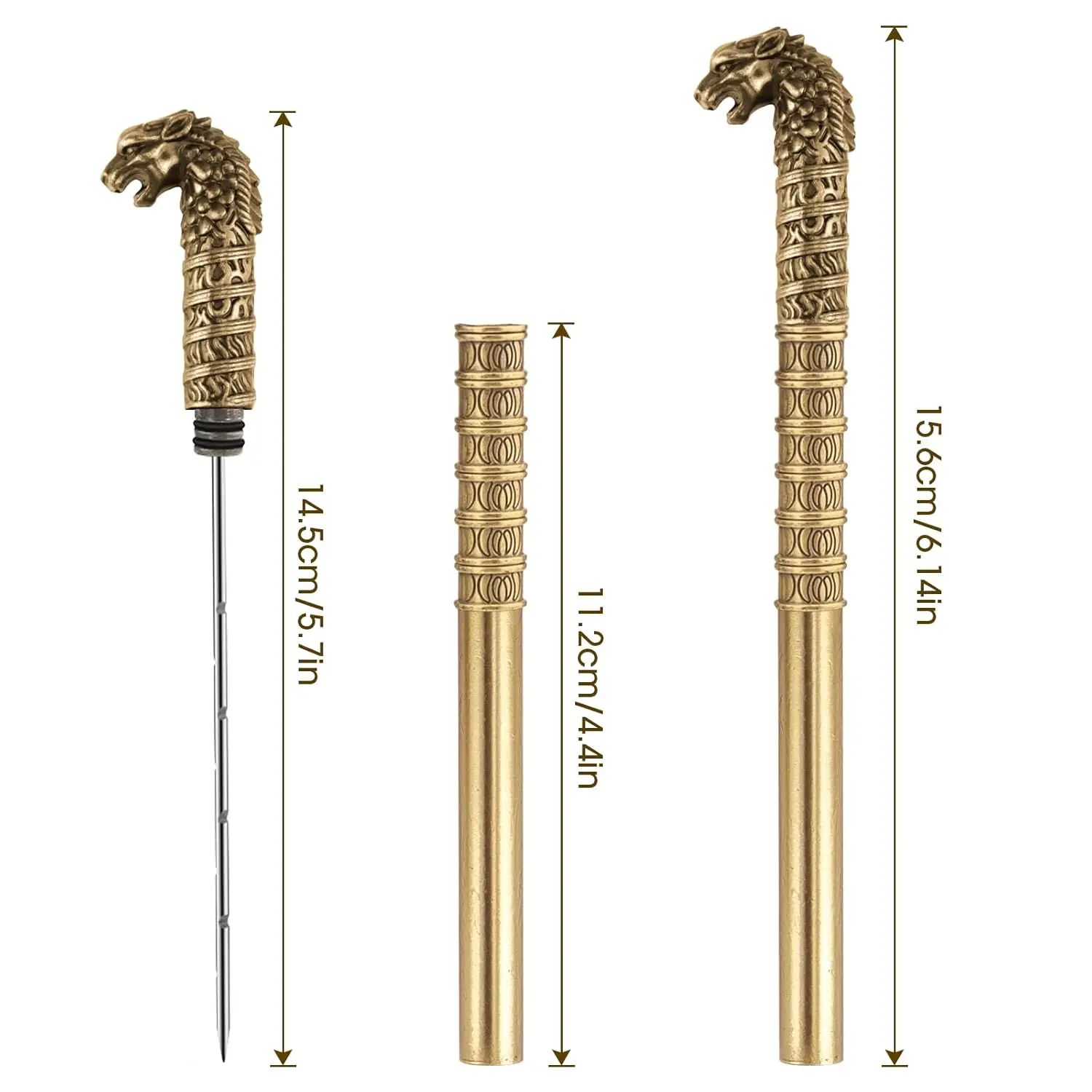 Vintage Stainless Steel Cigar Draw Enhancer with Leopard Design 2 Vintage Stainless Steel Cigar Draw Enhancer with Leopard Design - Image 2