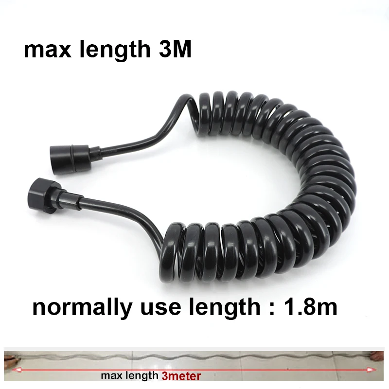Black Flexible Shower Hose 1.5m-3m 5 Black Flexible Shower Hose 1.5m-3m - Image 5