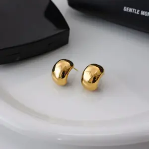 Stainless Steel Gold Bulles Earrings 10mm 10 S4b973ca57d6843718468b1dff12d2ff47
