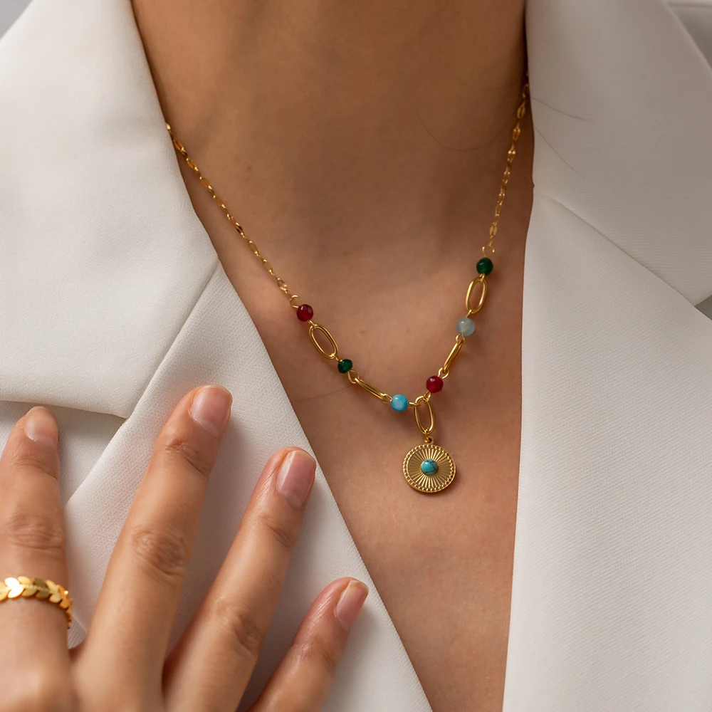 Stainless Steel Sun Necklace for Women 4 Stainless Steel Sun Necklace for Women - Image 4