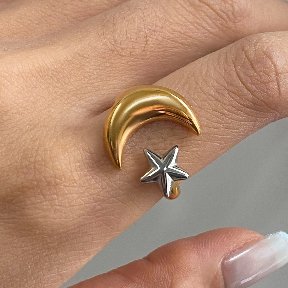 Celestial Stainless Steel Women's Adjustable Ring 3 Celestial Stainless Steel Women's Adjustable Ring - Image 3