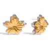 Gold-Proof Stainless Steel Flower Stud Earrings