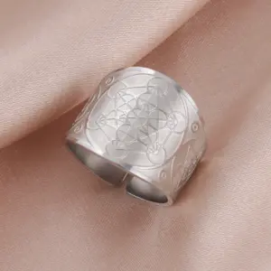 Angel Seal Archangel Ring with Sacred Geometry 18 S4c668f7e0d114c7f954a0da387e225bev