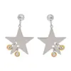 Stainless Steel Star Earrings with Pentagram Design