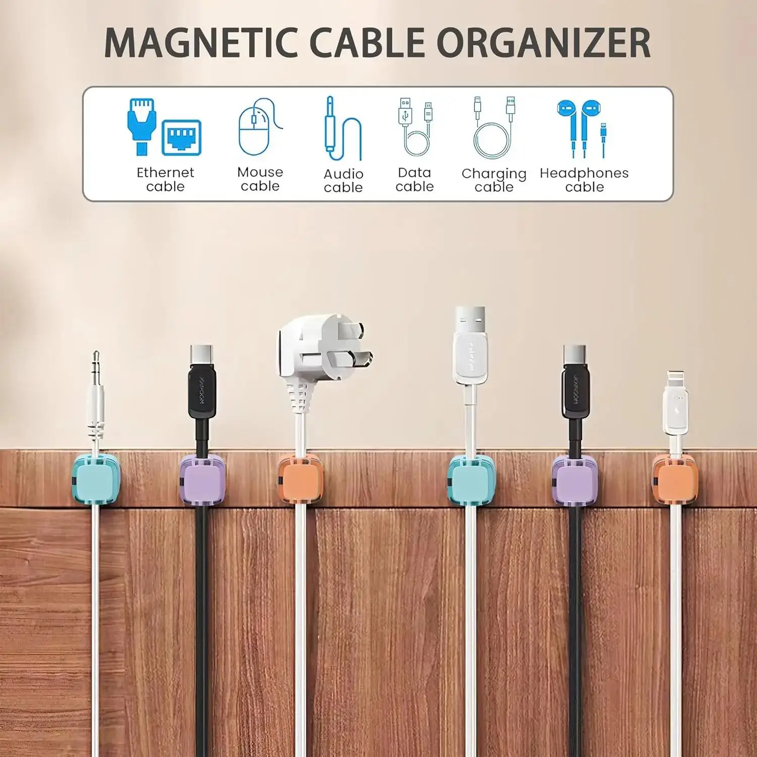 Magnetic Cable Clips Set for Organization 5 Magnetic Cable Clips Set for Organization - Image 5