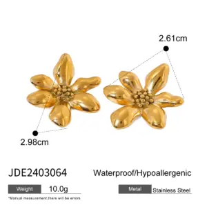 Stainless Steel Floral Earrings JDE2403064 15 S4c7f89a37fcf47b284bf39d894cbd226X