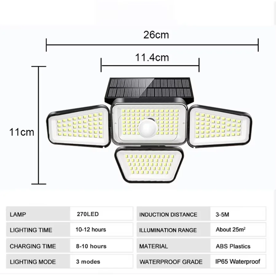 283LED Solar Security Light with Motion Sensor 7 283LED Solar Security Light with Motion Sensor - Image 7