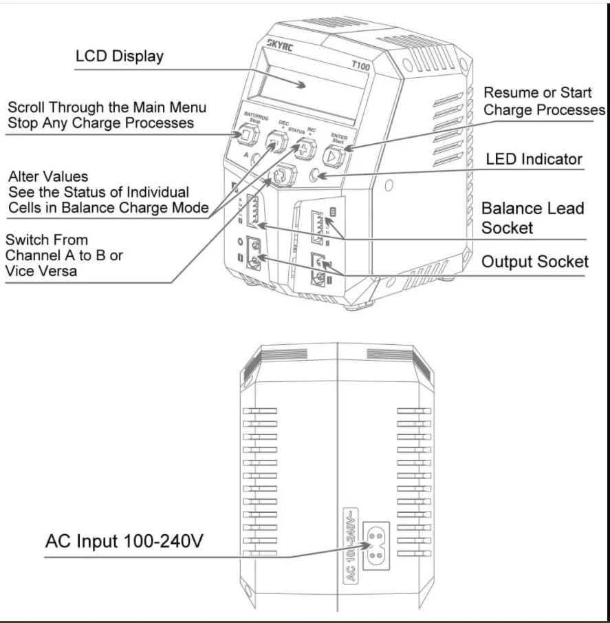 SKYRC T100 Maestro Dual Battery Charger 2 SKYRC T100 Maestro Dual Battery Charger - Image 2