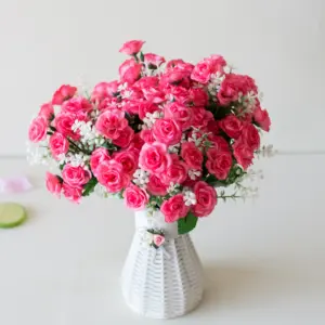 Artificial Mini Roses Bouquet for Home 14 S4ce61a4ceb1e4f1bb1392dd3296fd40ey