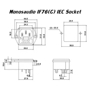 IEC C14 Socket IF76G/R with Pure Copper Contacts 9 S4cf3b2a308d647ef8053b44693413e92D