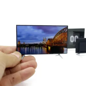 Miniature Dollhouse TV with Cityscape Display