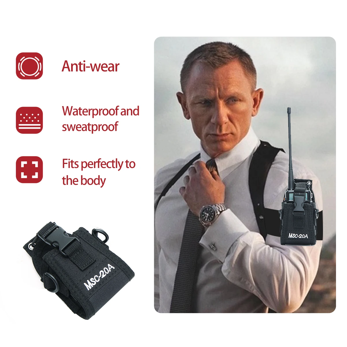 Rugged Black Nylon Walkie Talkie Cases (Set of 2) 4 Rugged Black Nylon Walkie Talkie Cases (Set of 2) - Image 4