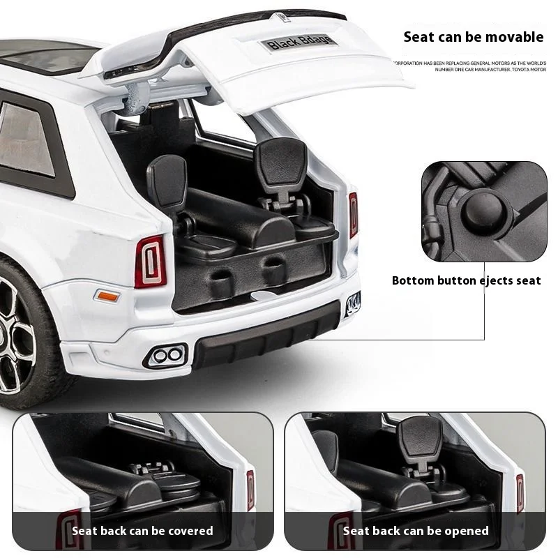 1:32 Scale Black Diecast Rolls Royce Cullinan Model 4 1:32 Scale Black Diecast Rolls Royce Cullinan Model - Image 4