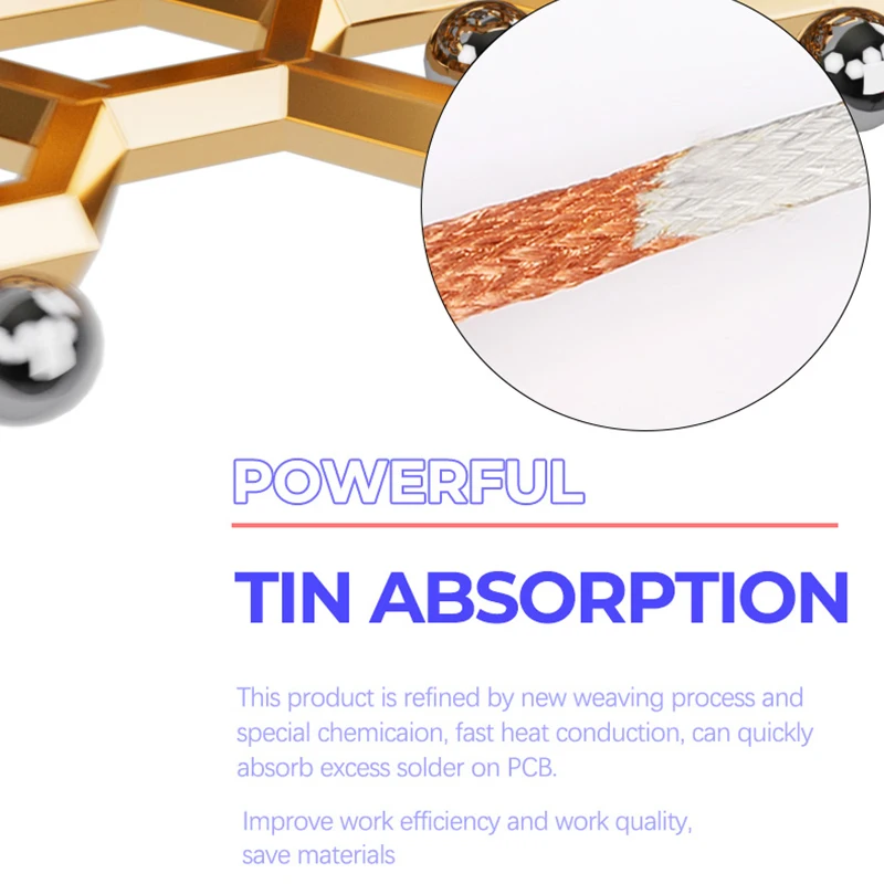 Copper Desoldering Mesh Braids Set - 1.5m, Multiple Sizes 2 Copper Desoldering Mesh Braids Set - 1.5m, Multiple Sizes - Image 2