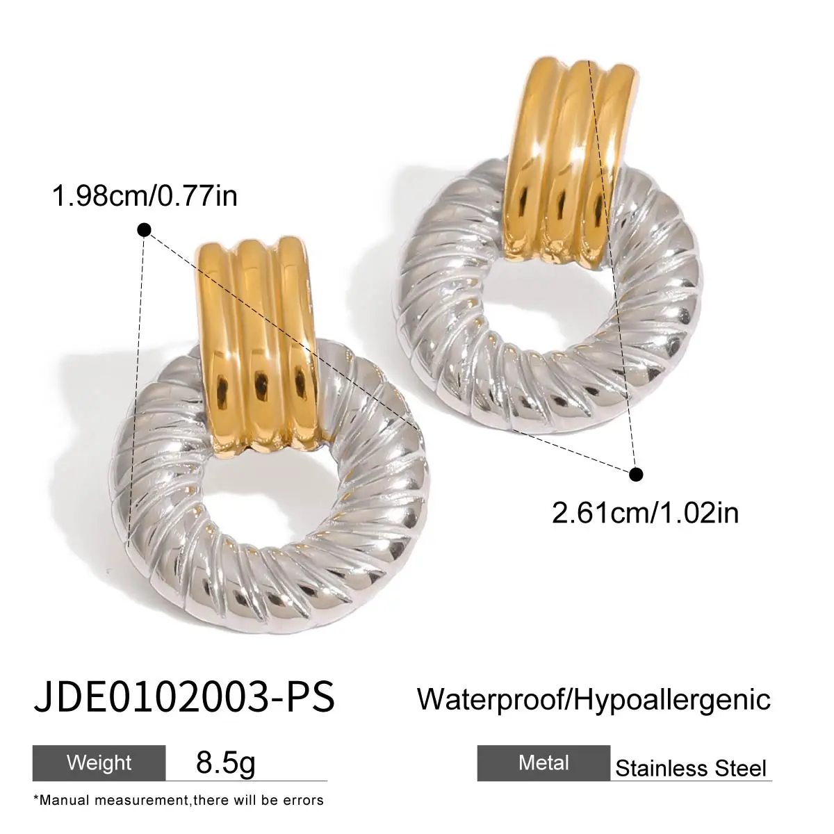 Stainless Steel Gold Geometric Earrings 7 Stainless Steel Gold Geometric Earrings - Image 7