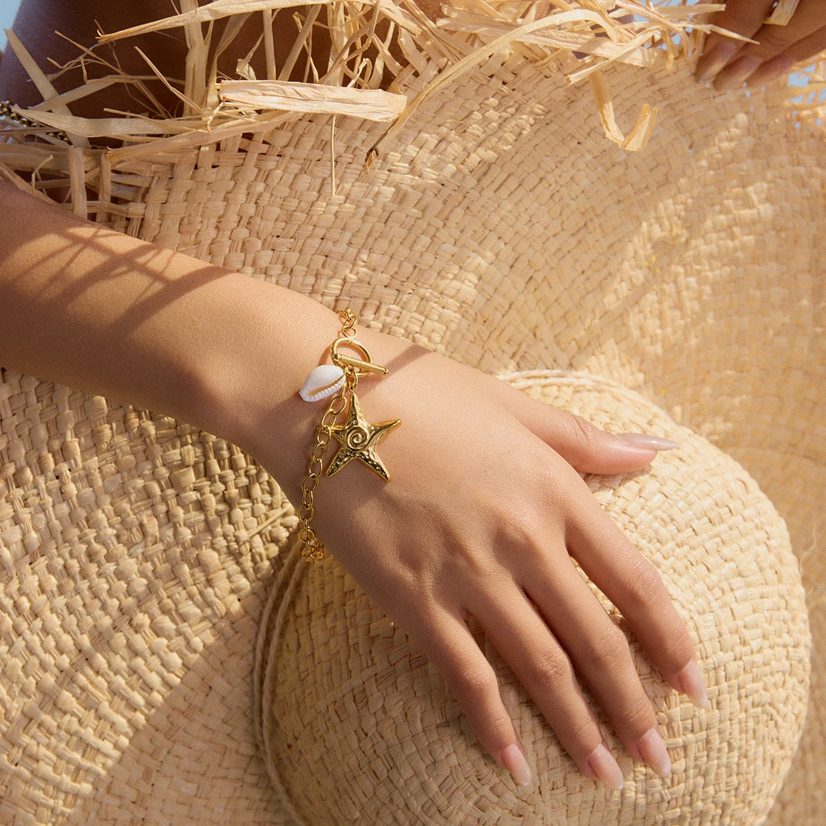 Beach-Inspired Gold Stainless Steel Bracelet 3 Beach-Inspired Gold Stainless Steel Bracelet - Image 3