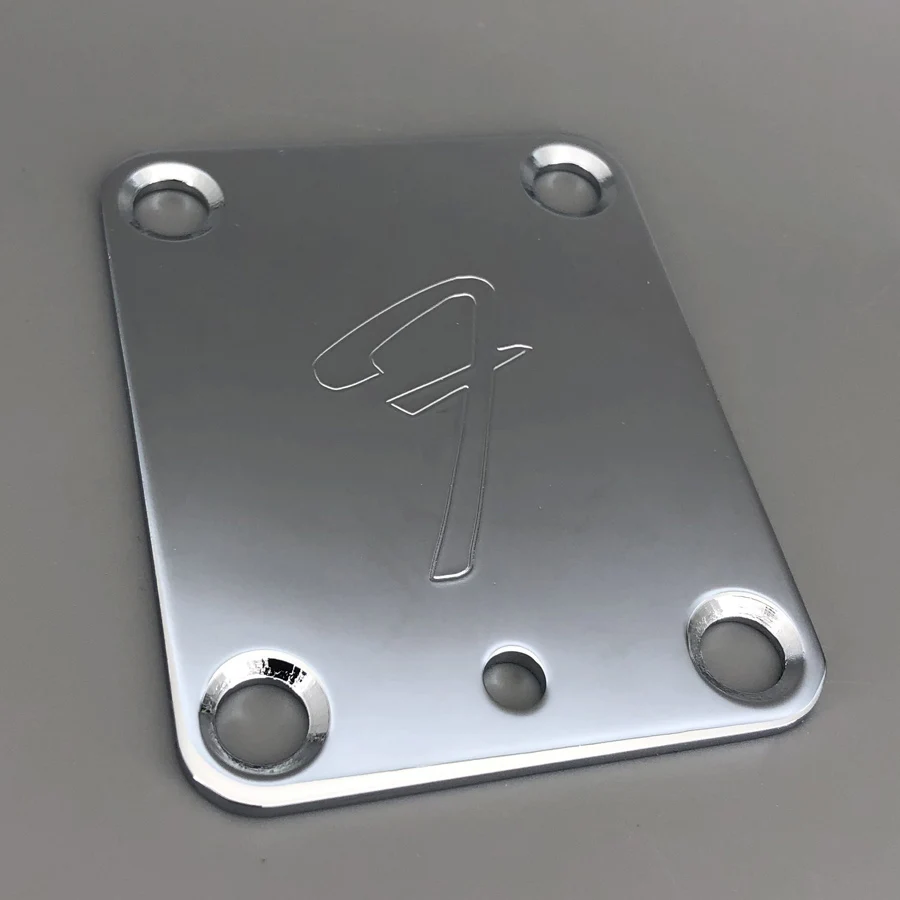 ST & Tele Guitar Neck Plate in Chrome, Silver, Black 4 ST & Tele Guitar Neck Plate in Chrome, Silver, Black - Image 4