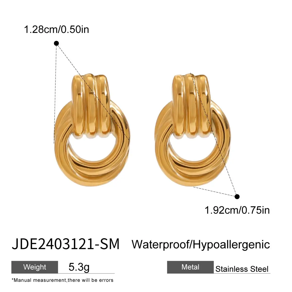 Mixed Metal Skeleton Stainless Steel Earrings for Women 7 Mixed Metal Skeleton Stainless Steel Earrings for Women - Image 7