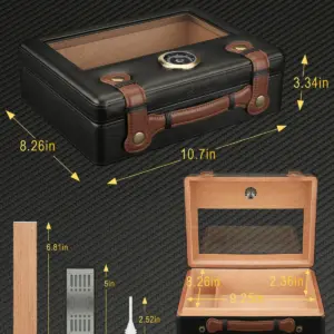 Travel Cigar Humidor with Glass Top 8 S4e19086c15bc456599695a0e41486e9fB