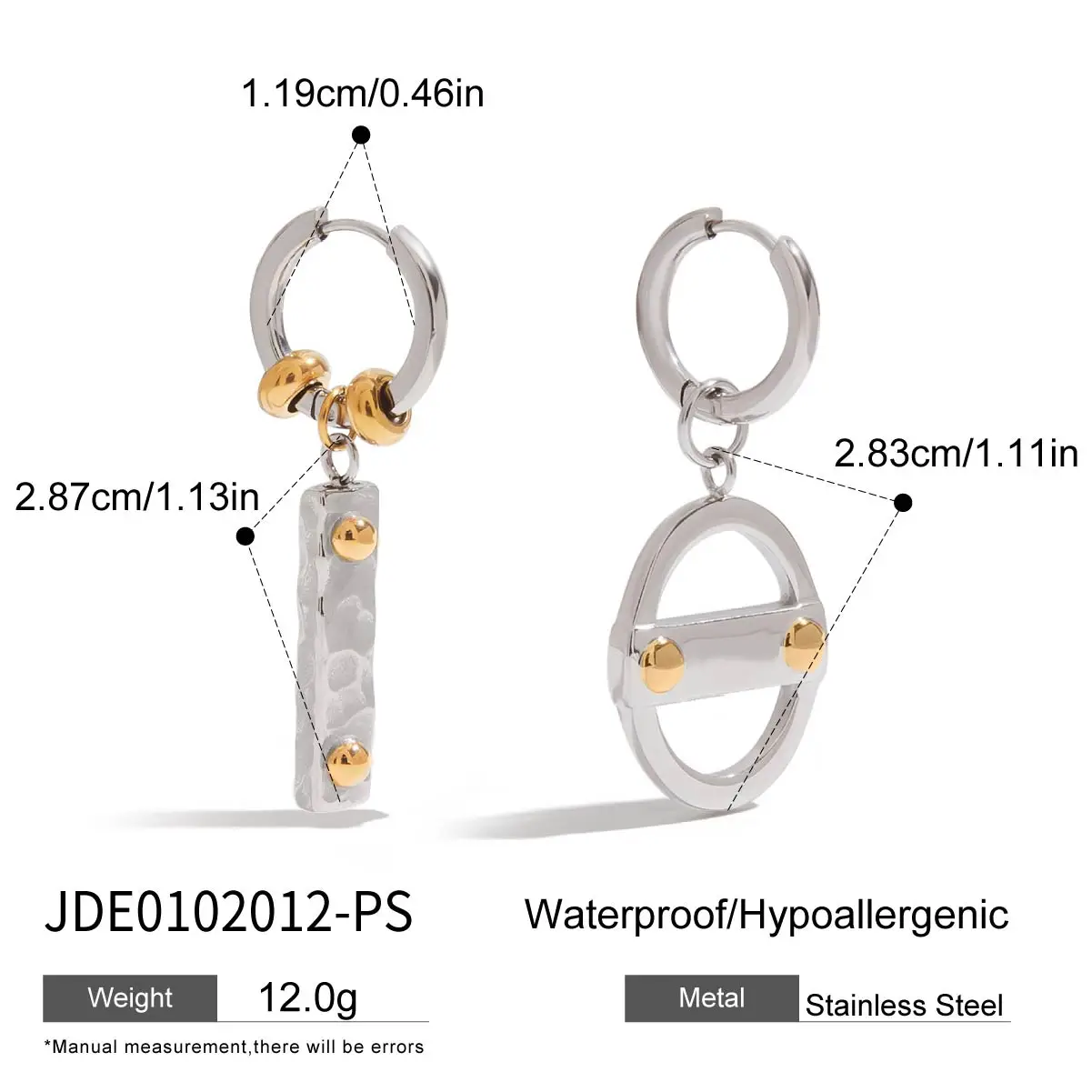Modern Gold-Tone Stainless Steel Earring 7 Modern Gold-Tone Stainless Steel Earring - Image 7