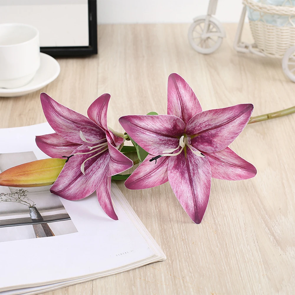 Artificial Lily Branch Decor with 15cm Open Flower 8 Artificial Lily Branch Decor with 15cm Open Flower - Image 8