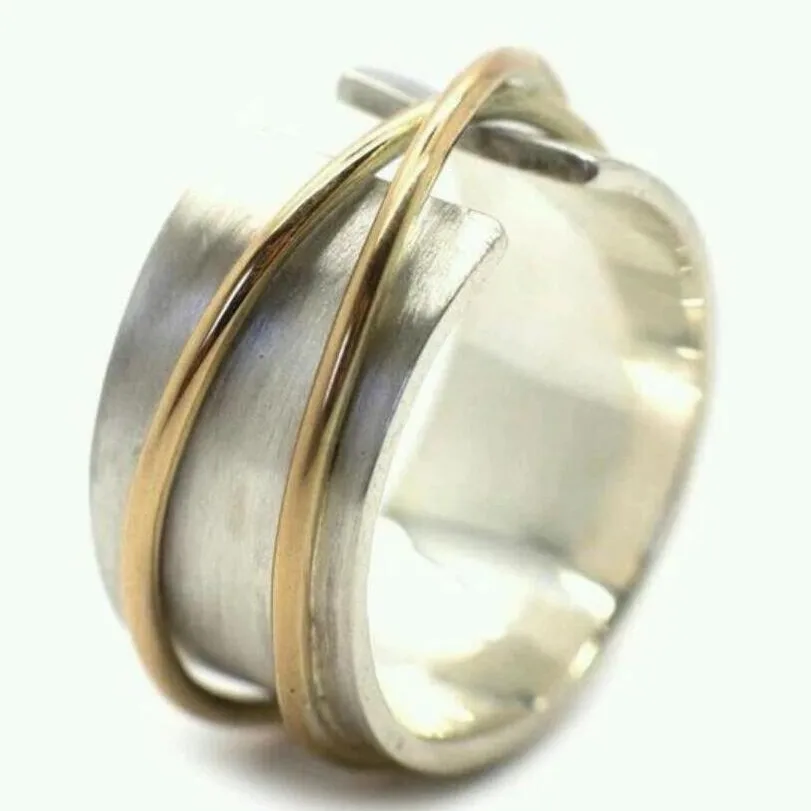 Vintage Silver Geometric Cocktail Ring for Women 5 Vintage Silver Geometric Cocktail Ring for Women - Image 5