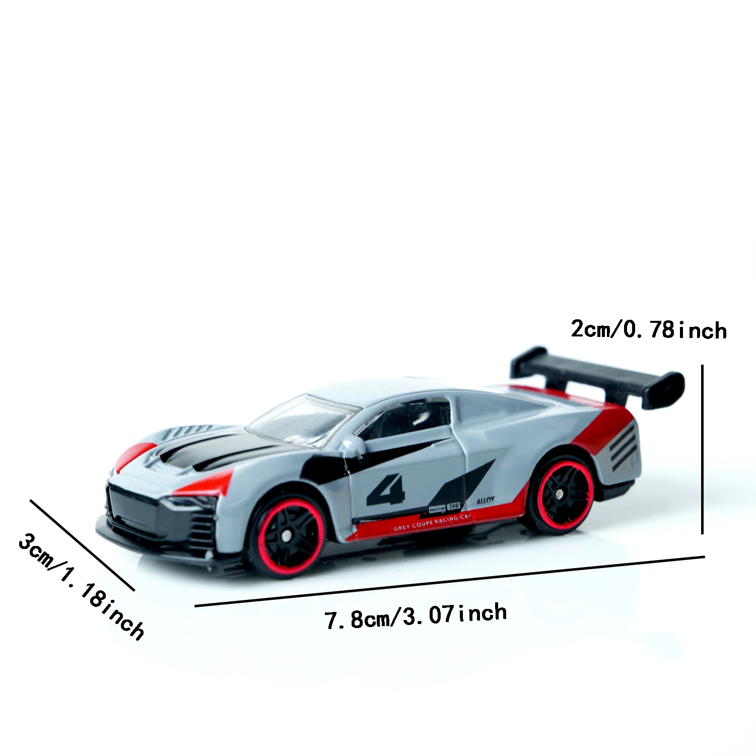 1:64 Scale Gray Red Urban Race Car 5 1:64 Scale Gray Red Urban Race Car - Image 5