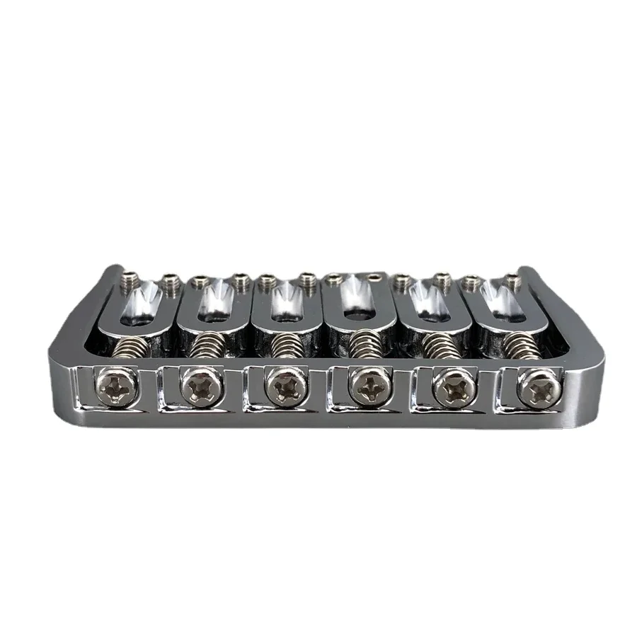 Chrome Fixed Guitar Bridge for Six Strings 3 Chrome Fixed Guitar Bridge for Six Strings - Image 3